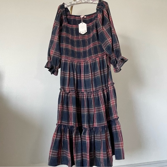 Ivy City Co. Madeline Plaid Midi Dress Size 2XL NWT - Picture 2 of 9